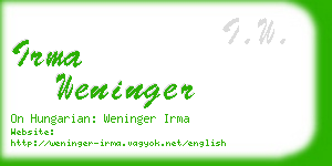 irma weninger business card